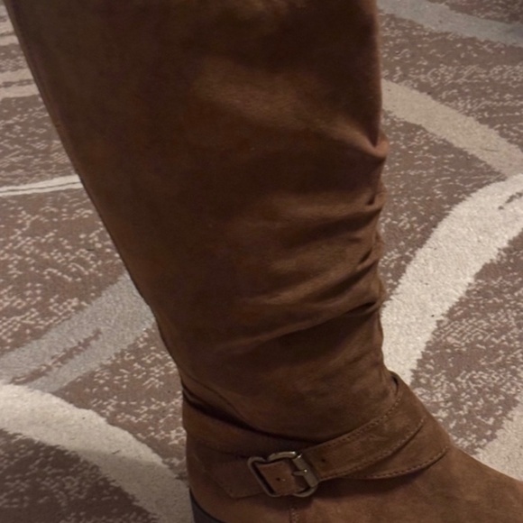 UNR8Ed Riding Boots Round Toe Full Zip 8 1/2 W Knee High Brown - Picture 9 of 9